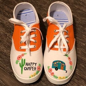 Hand Painted Happy Camper Sneakers